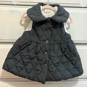 Just Lizzy Snap Buttons Quilted Dark Gray Baby Toddler Girl Vest Size 18M